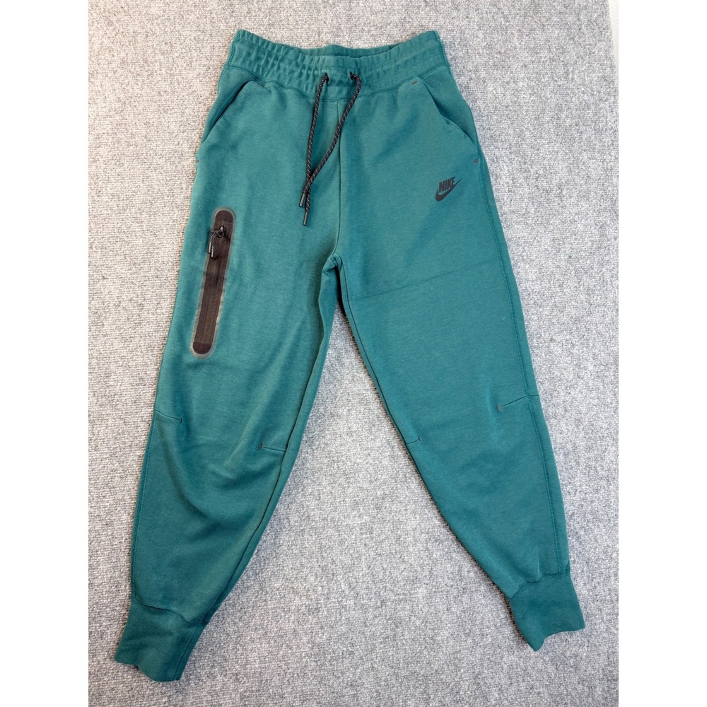 Nike Tech Fleece Joggers Mens Small Teal Green Sweatpants Tapered Slim Fit Pants